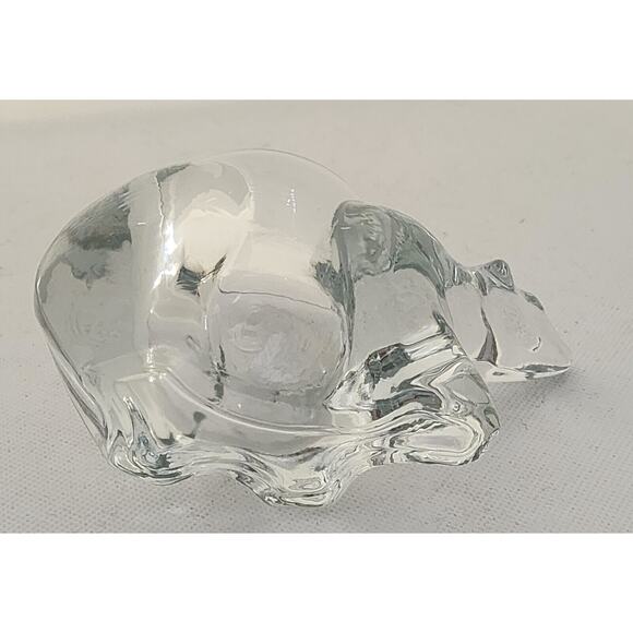 Candle Holder-Votive-Desk Accessory-Clear Glass-Polar Bear-5" Long-Reflective - Picture 7 of 8